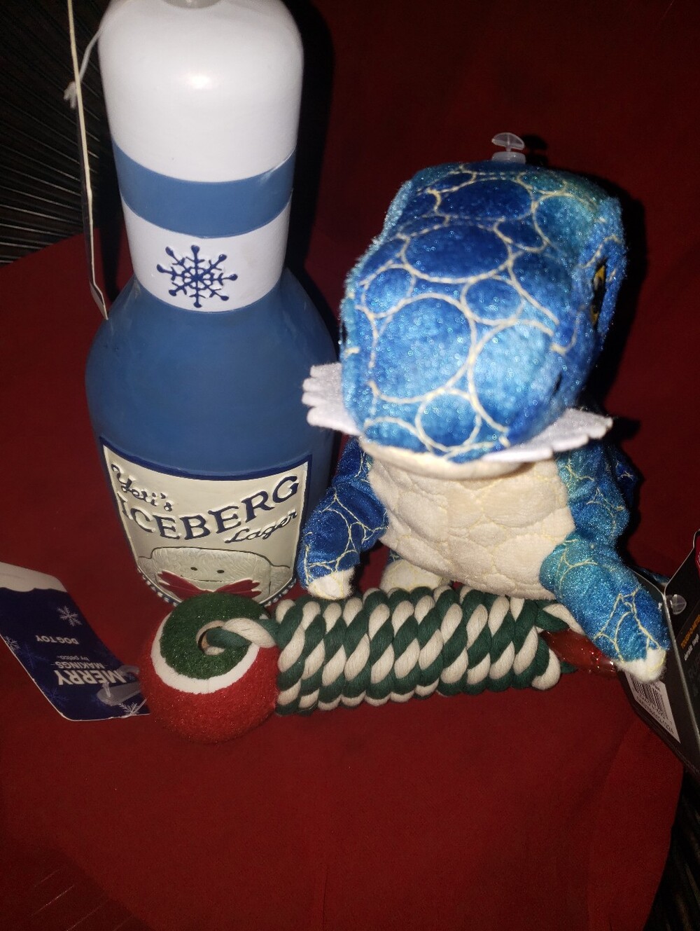 LETS GO PLAY!! 3 Fun Petco Dog Toys NWT  -KEVLAR DINO, ROPE&BAL, GIANT YETI ALE